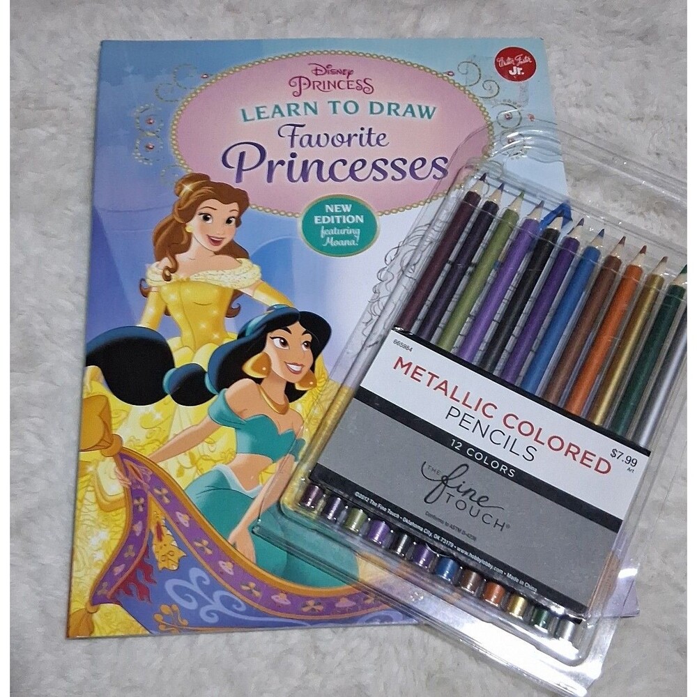 Disney Princess Learn to Draw Favorite Princesses Book & Pencils